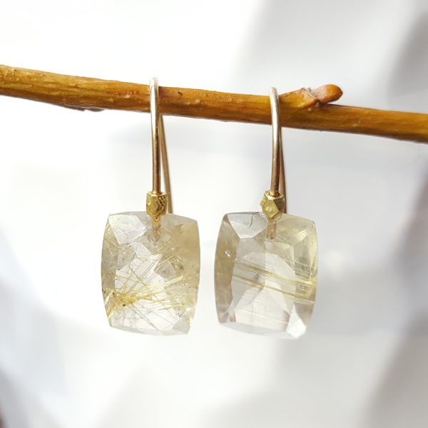 Golden Rutilated Quartz Earrings