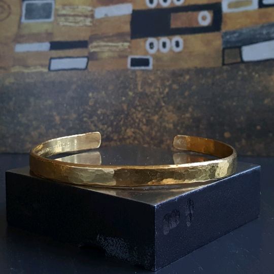 Mens solid gold cuff on sale bracelet